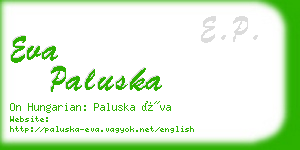 eva paluska business card